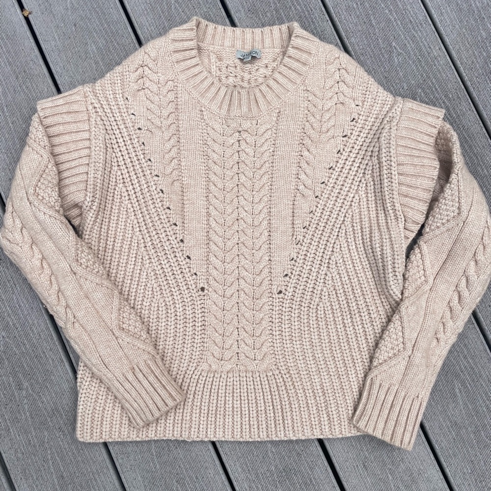 Women's Cable Knit Sweater - Cream - Picture 4 of 7
